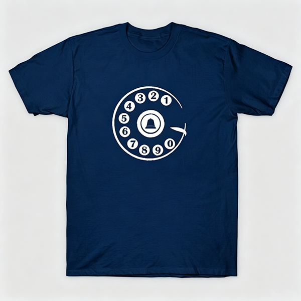 Vintage Rotary Phone Dial Pattern T-Shirt--VINT035