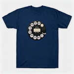 Vintage Rotary Phone Dial Pattern T-Shirt--VINT045