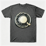Vintage Rotary Phone Dial Pattern T-Shirt--VINT034