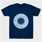 Vintage Rotary Phone Dial Pattern T-Shirt--VINT012