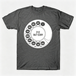 Vintage Rotary Phone Dial Pattern T-Shirt--VINT019