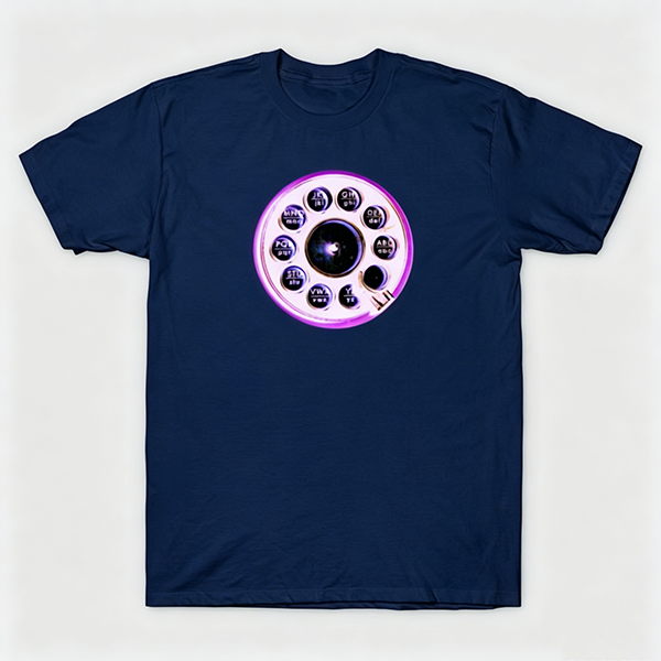 Vintage Rotary Phone Dial Pattern T-Shirt--VINT054