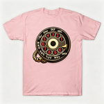 Vintage Rotary Phone Dial Pattern T-Shirt--VINT033