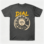 Vintage Rotary Phone Dial Pattern T-Shirt--VINT043