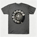 Vintage Rotary Phone Dial Pattern T-Shirt--VINT038