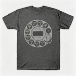 Vintage Rotary Phone Dial Pattern T-Shirt--VINT039