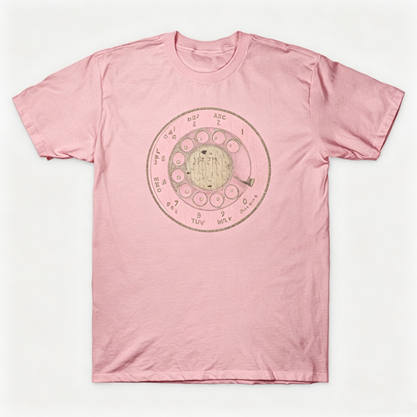 Vintage Rotary Phone Dial Pattern T-Shirt--VINT028