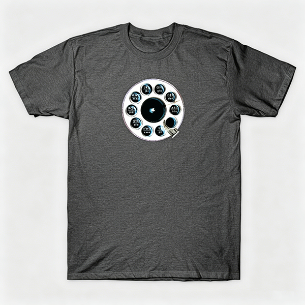 Vintage Rotary Phone Dial Pattern T-Shirt--VINT052