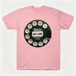 Vintage Rotary Phone Dial Pattern T-Shirt--VINT047