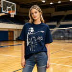 Women’s Basketball Legend Graphic T-Shirt, Vintage Court Style Athletic Fan Tee