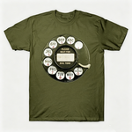 Vintage Rotary Phone Dial Pattern T-Shirt--VINT029