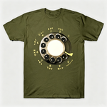 Vintage Rotary Phone Dial Pattern T-Shirt--VINT011