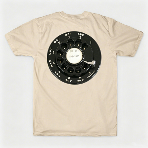 Vintage Rotary Phone Dial Pattern T-Shirt--VINT048