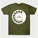 Vintage Rotary Phone Dial Pattern T-Shirt--VINT019