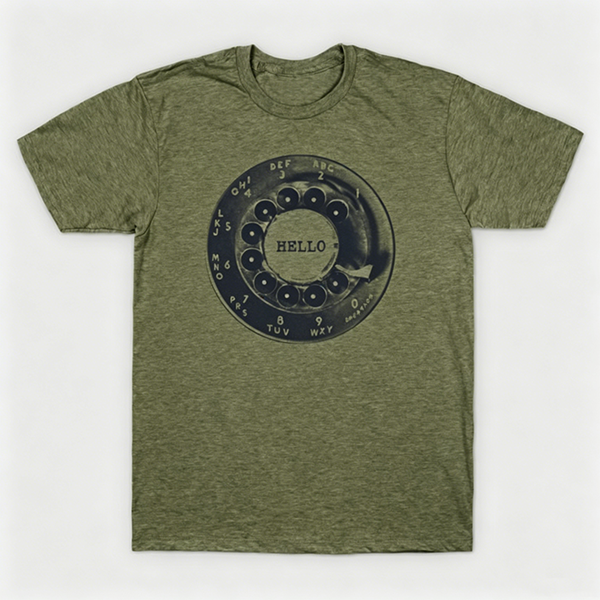 Vintage Rotary Phone Dial Pattern T-Shirt--VINT020