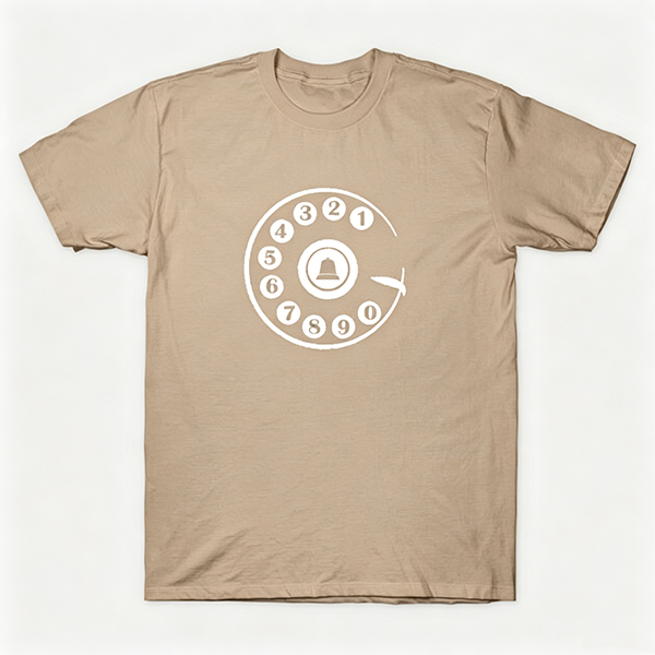 Vintage Rotary Phone Dial Pattern T-Shirt--VINT035