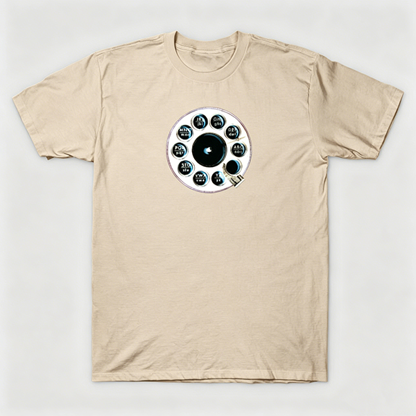 Vintage Rotary Phone Dial Pattern T-Shirt--VINT052