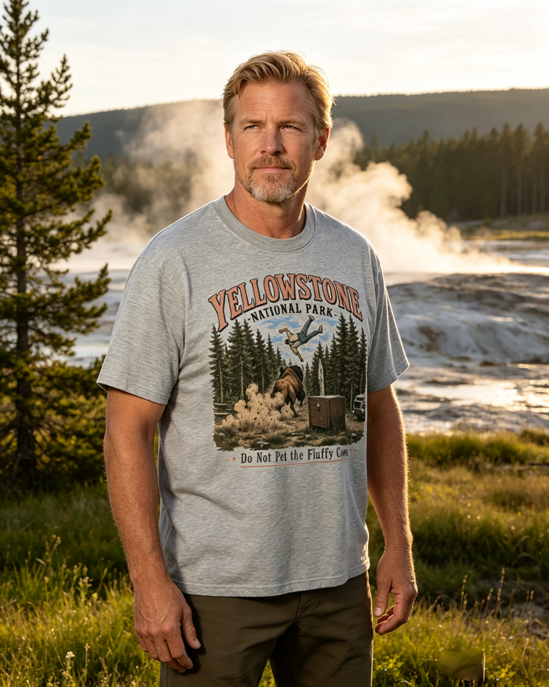 Yellowstone National Park Vintage T-Shirt, Western Wildlife Adventure Graphic Tee
