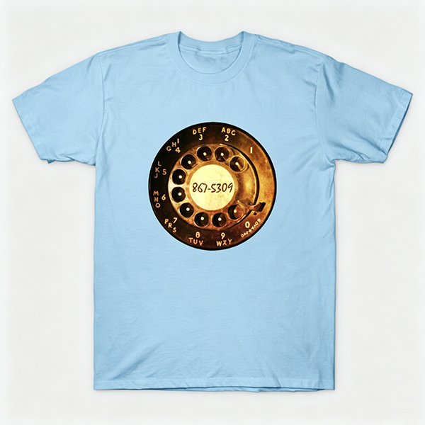 Vintage Rotary Phone Dial Pattern T-Shirt--VINT021