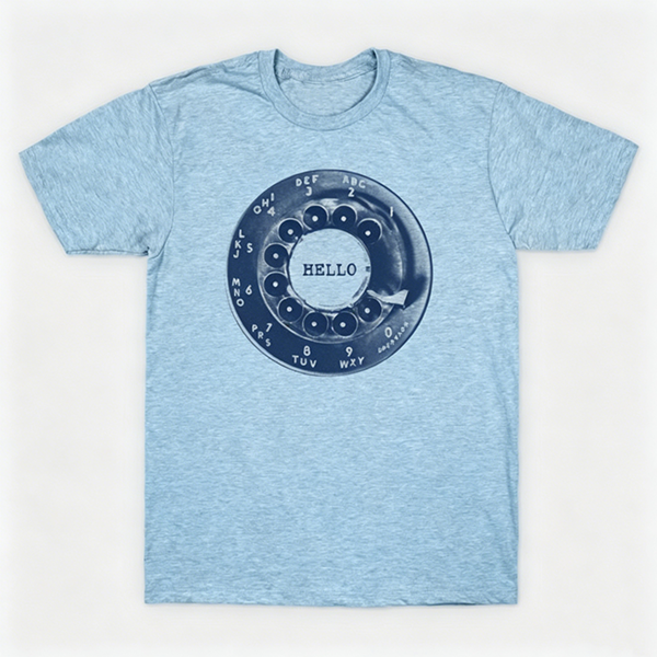 Vintage Rotary Phone Dial Pattern T-Shirt--VINT020