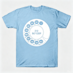 Vintage Rotary Phone Dial Pattern T-Shirt--VINT019