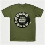 Vintage Rotary Phone Dial Pattern T-Shirt--VINT047