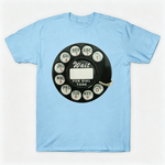 Vintage Rotary Phone Dial Pattern T-Shirt--VINT017