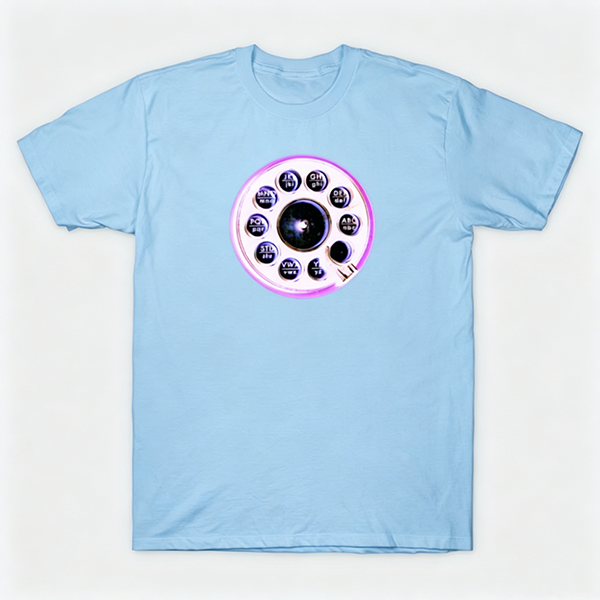 Vintage Rotary Phone Dial Pattern T-Shirt--VINT054