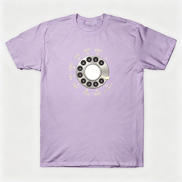 Vintage Rotary Phone Dial Pattern T-Shirt--VINT024