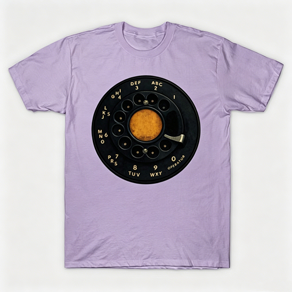 Vintage Rotary Phone Dial Pattern T-Shirt--VINT022
