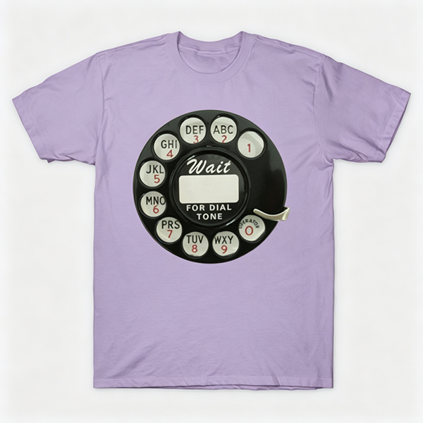 Vintage Rotary Phone Dial Pattern T-Shirt--VINT017