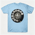 Vintage Rotary Phone Dial Pattern T-Shirt--VINT038