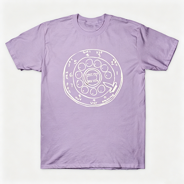 Vintage Rotary Phone Dial Pattern T-Shirt--VINT005