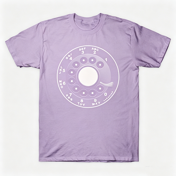 Vintage Rotary Phone Dial Pattern T-Shirt--VINT053