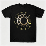 Vintage Rotary Phone Dial Pattern T-Shirt--VINT018