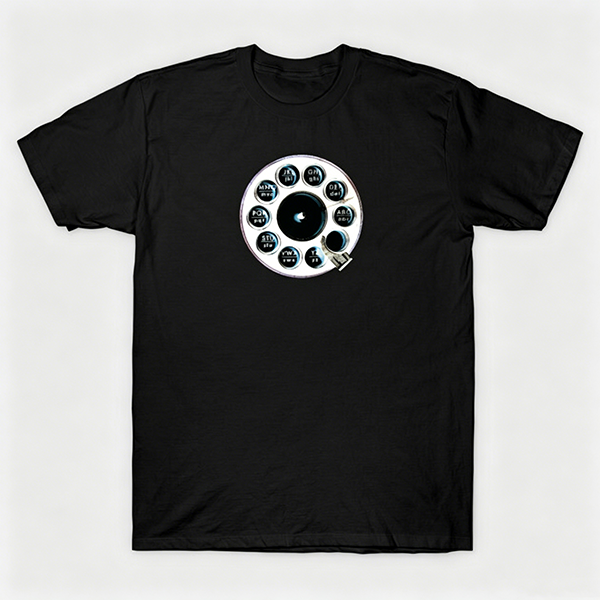 Vintage Rotary Phone Dial Pattern T-Shirt--VINT052