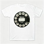 Vintage Rotary Phone Dial Pattern T-Shirt--VINT017