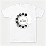 Vintage Rotary Phone Dial Pattern T-Shirt--VINT019