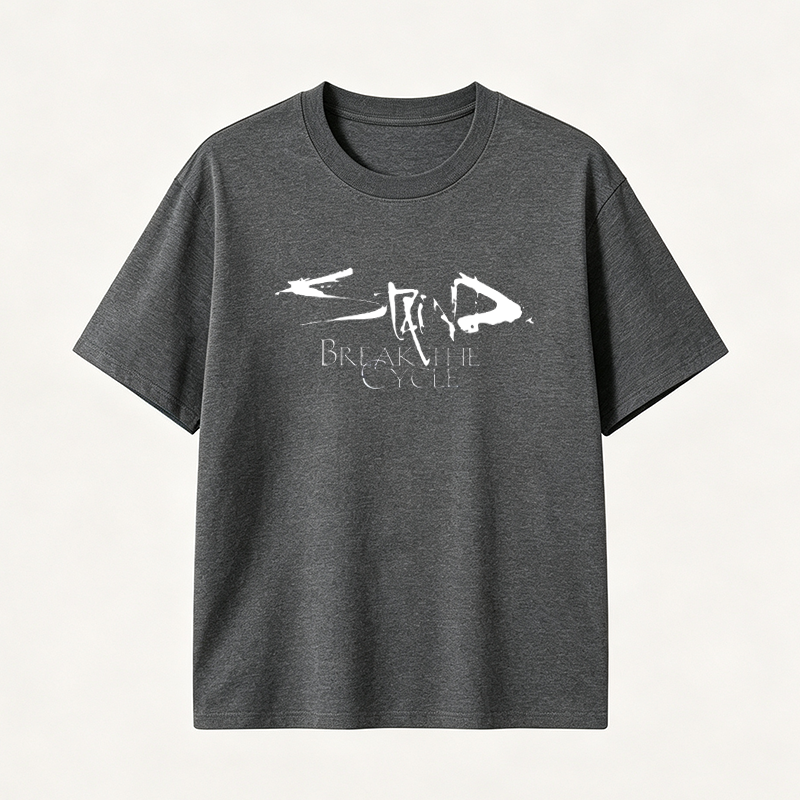 Break The Cycle Abstract Graphic T-Shirt with Dark Artistic Design for Modern Streetwear Style