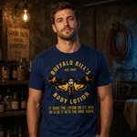 Buffalo Bill’s Body Lotion Horror Movie Parody Graphic T-Shirt for Dark Humor and Thriller Fans