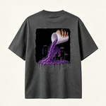 Big Moe Inspired Graphic T-Shirt with Purple Street Art Design and Hip Hop Culture Style