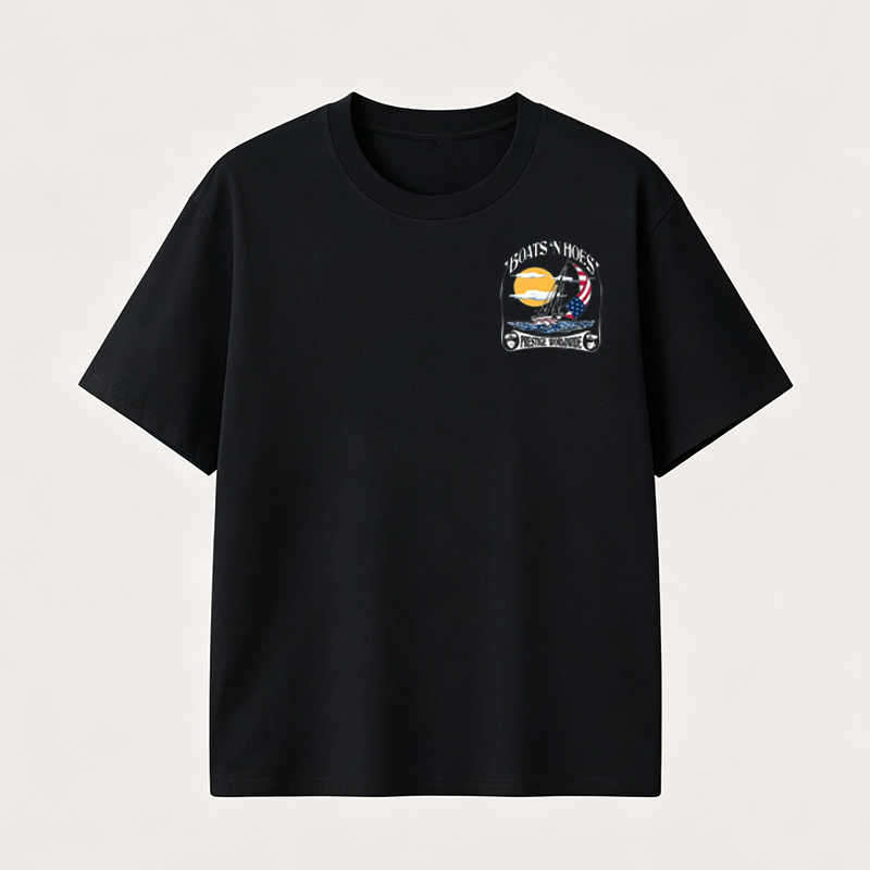 Boats N Hoes Vintage Sailing T-Shirt, Nautical American Coastal Graphic Tee