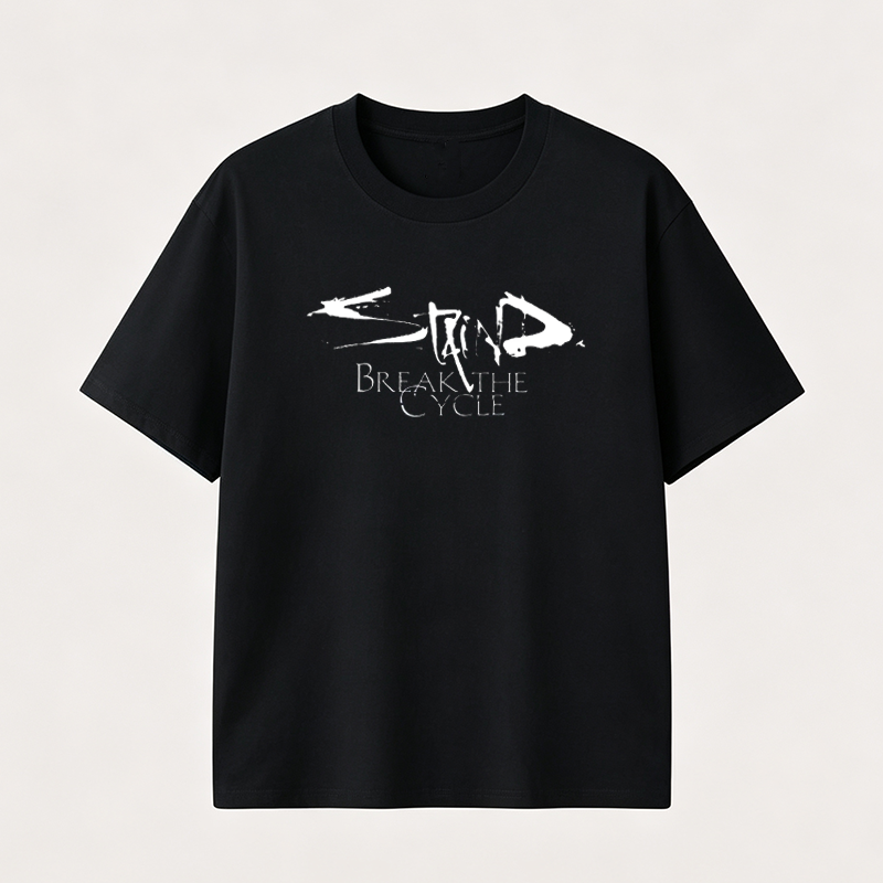 Break The Cycle Abstract Graphic T-Shirt with Dark Artistic Design for Modern Streetwear Style