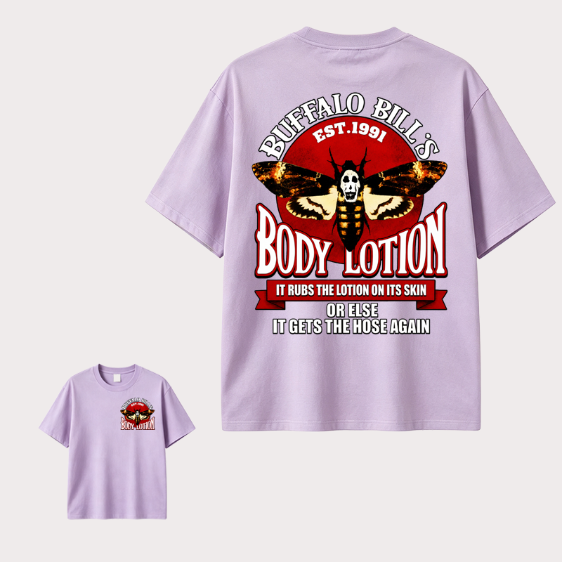 Buffalo Bill’s Body Lotion Horror Movie Graphic Tee for Halloween and Cult Film Fans