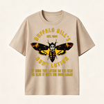 Buffalo Bill’s Body Lotion Horror Movie Parody Graphic T-Shirt for Dark Humor and Thriller Fans