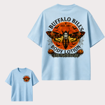 Buffalo Bill’s Body Lotion Horror Moth Graphic Halloween T-Shirt with Vintage Front and Back Print