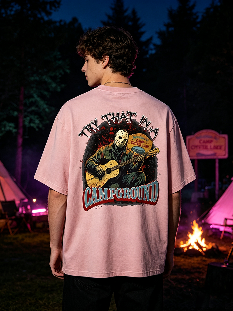 Camp Crystal Lake Horror Vintage T-Shirt, Retro Camping Slasher Graphic Tee