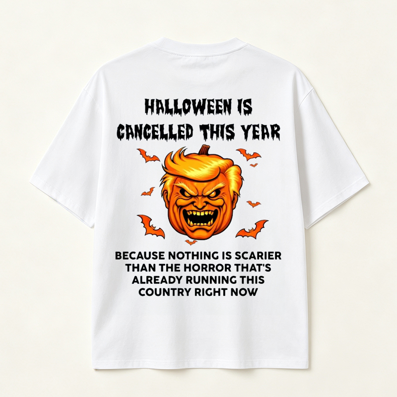 Halloween Is Cancelled This Year Funny Pumpkin Graphic T-Shirt for Spooky Season Lovers