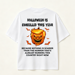 Halloween Is Cancelled This Year Funny Pumpkin Graphic T-Shirt for Spooky Season Lovers