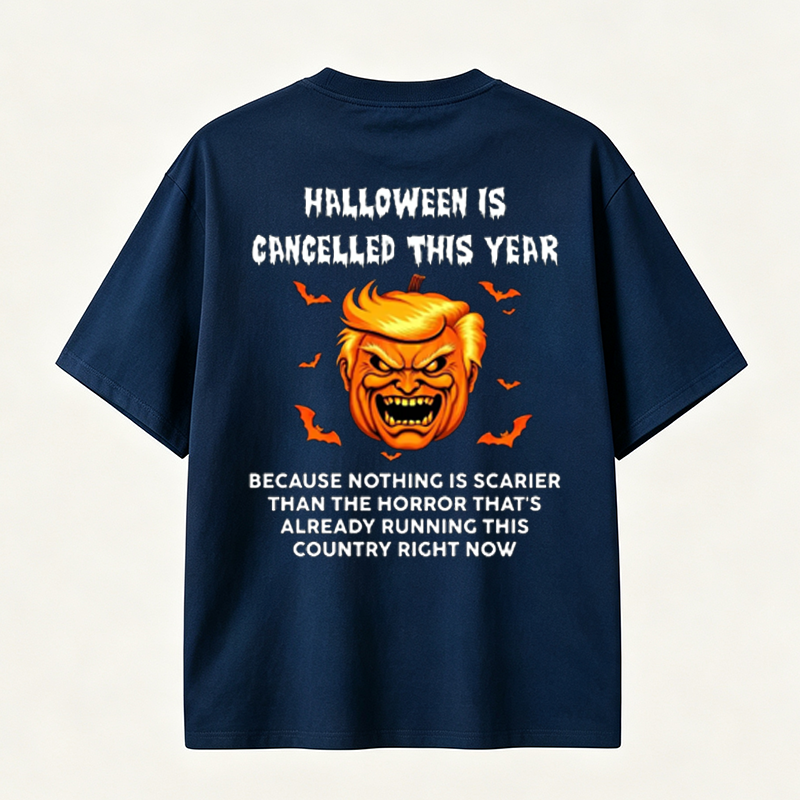 Halloween Is Cancelled This Year Funny Pumpkin Graphic T-Shirt for Spooky Season Lovers